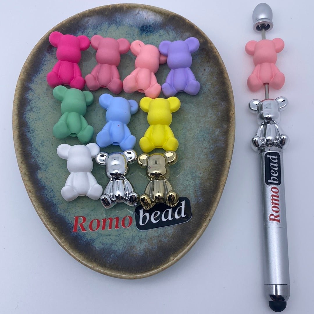 8. matte bear beads - Romo bead